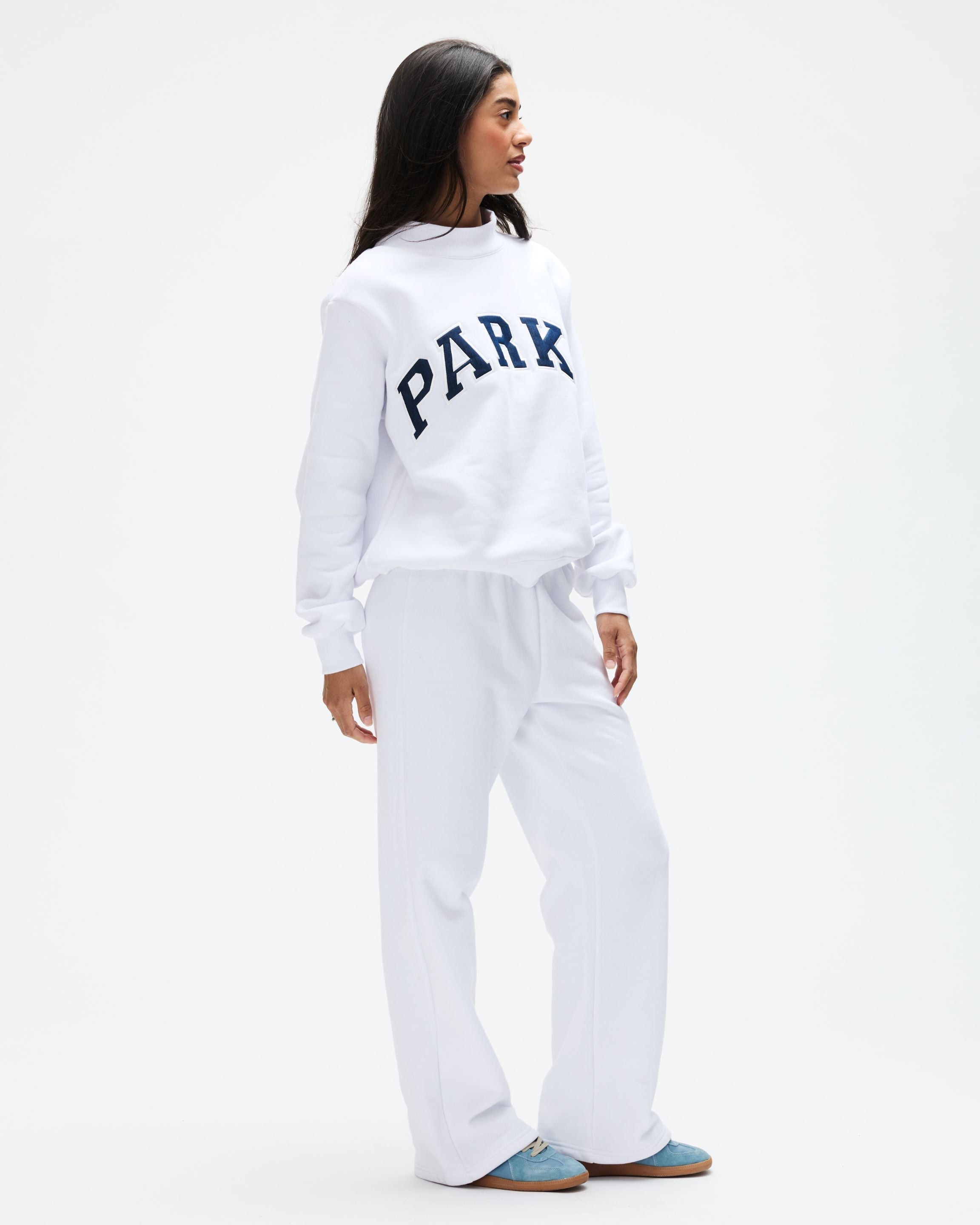OG Varsity Mockneck - White + Denim