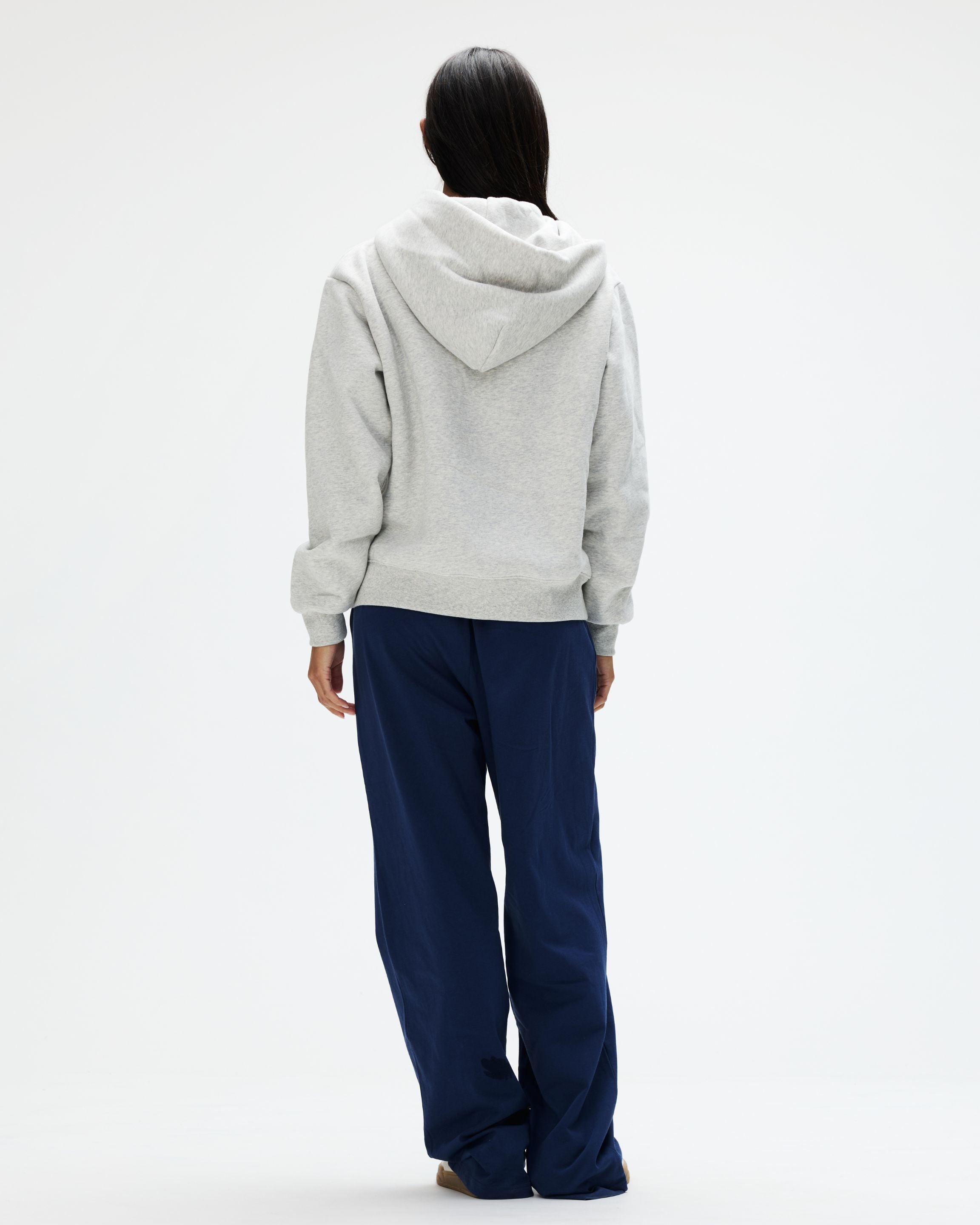 OG Varsity Zip Up Hoodie - Classic Grey + Denim